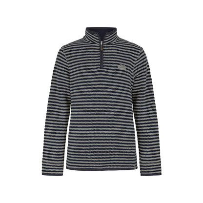 Frost Grey - Front - Weird Fish Mens Shorling Stripe Macaroni Quarter Zip Jumper