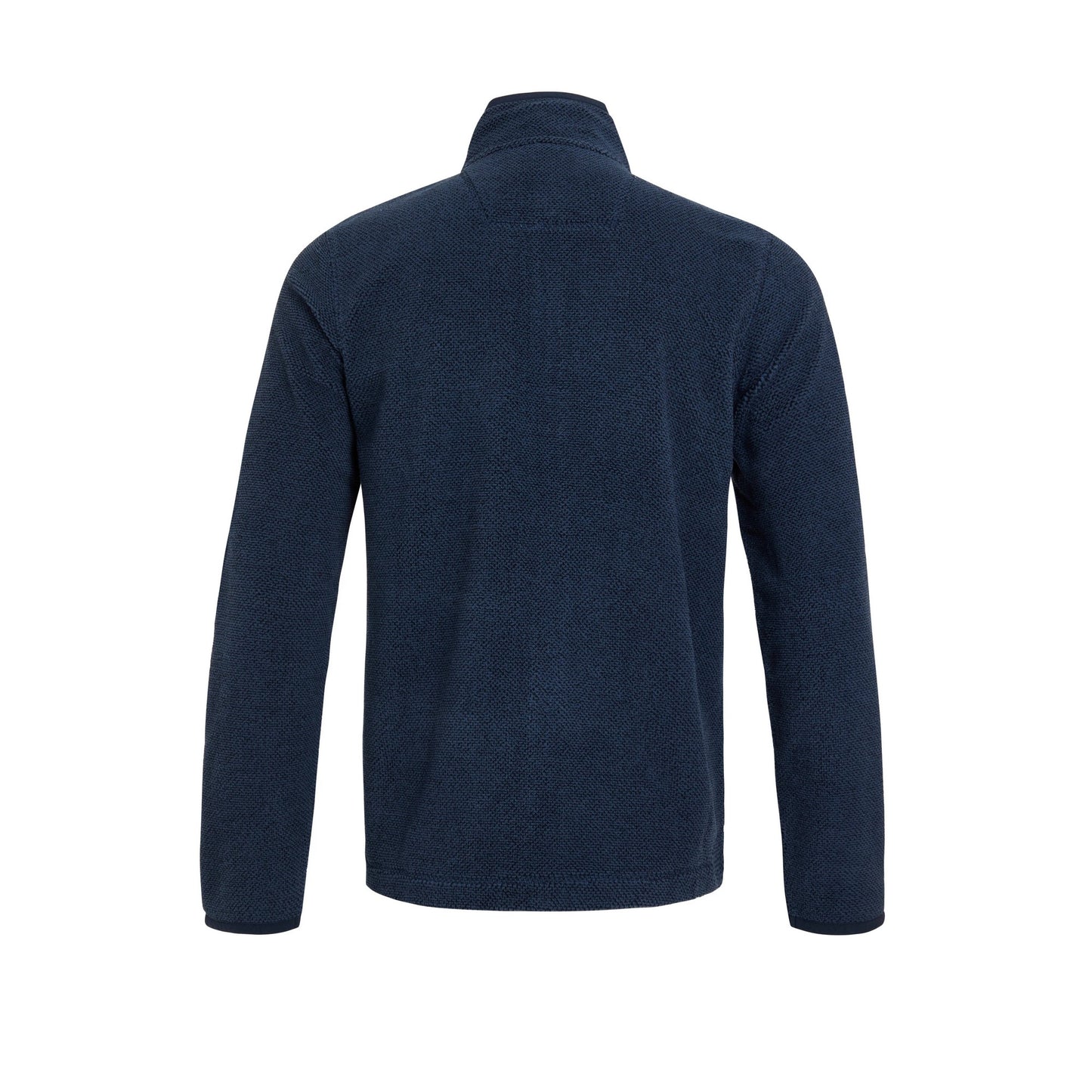 Navy - Back - Weird Fish Mens Merrill Textured Eco Friendly Full Zip Fleece Top