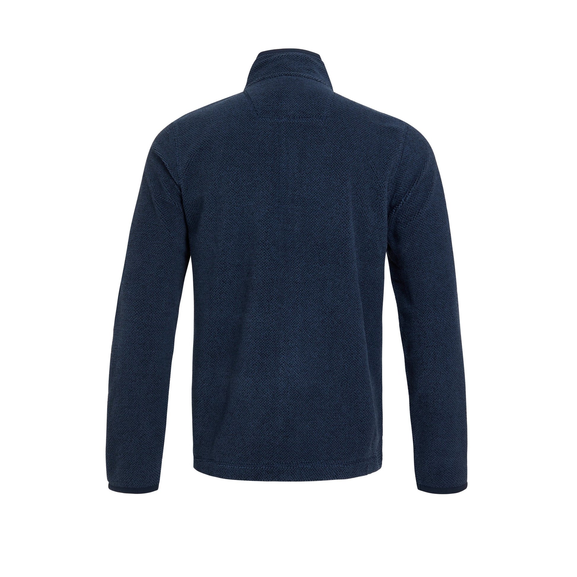 Navy - Back - Weird Fish Mens Merrill Textured Eco Friendly Full Zip Fleece Top