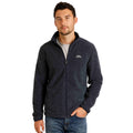Navy - Side - Weird Fish Mens Merrill Textured Eco Friendly Full Zip Fleece Top