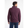 Aubergine - Back - Weird Fish Mens Merrill Textured Eco Friendly Full Zip Fleece Top