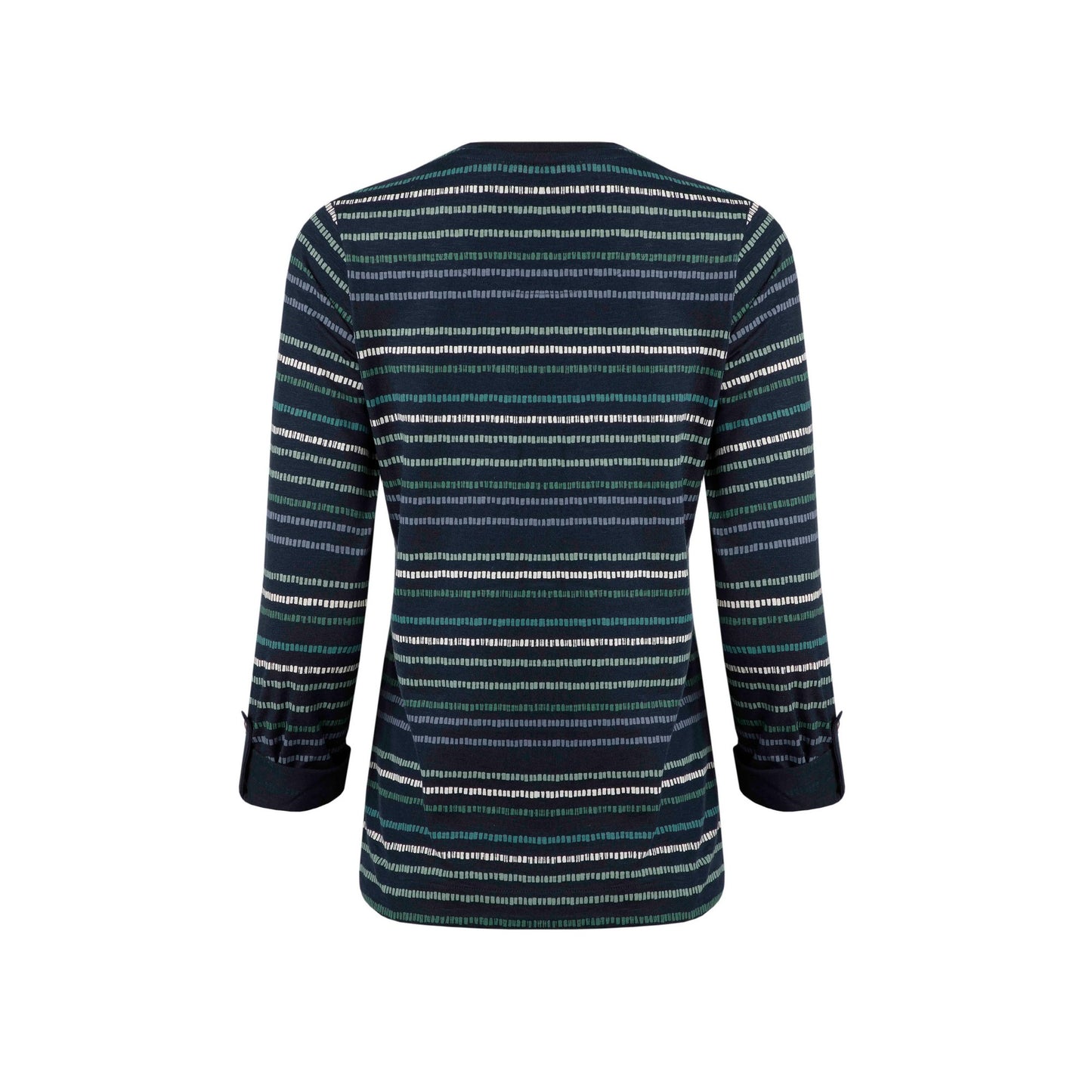 Navy - Back - Weird Fish Womens-Ladies Anonna Stripe Jersey Slub Organic T-Shirt
