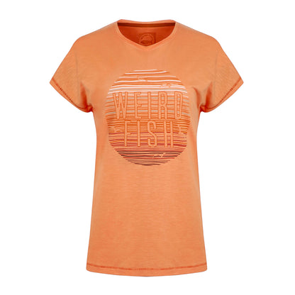 Apricot - Front - Weird Fish Womens-Ladies Sunset Slub Organic T-Shirt