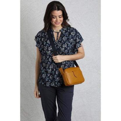 Deep Amber - Lifestyle - Weird Fish Dion Plain Vegan Leather Crossbody Bag