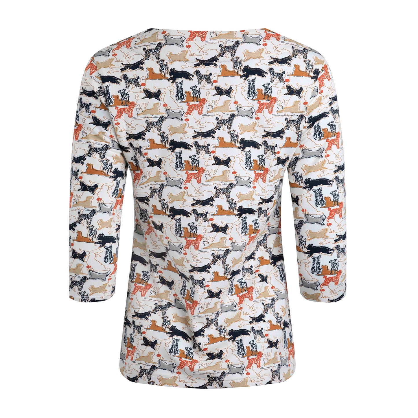 Light Cream - Back - Weird Fish Womens-Ladies Pinto Dog Print Jersey Organic T-Shirt