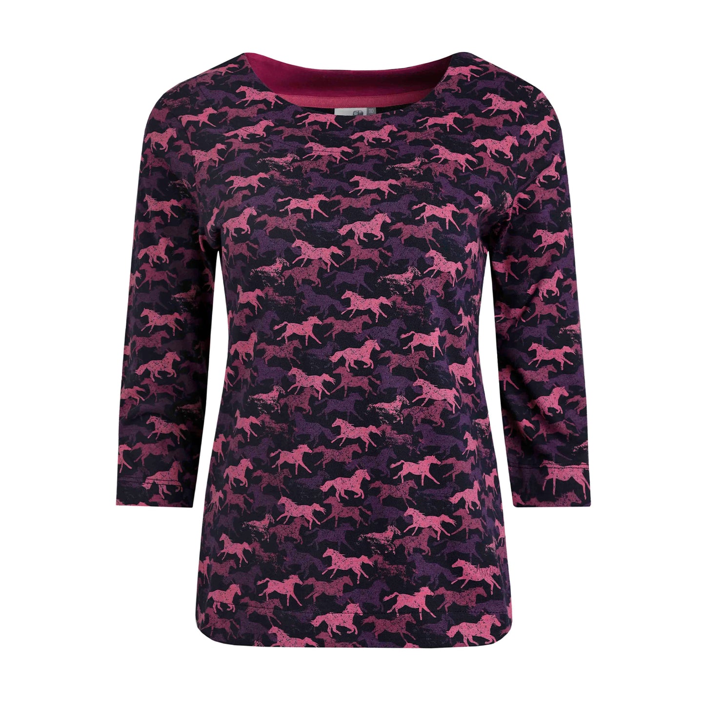 Mulled Wine - Front - Weird Fish Womens-Ladies Pinto Horse Jersey Organic T-Shirt