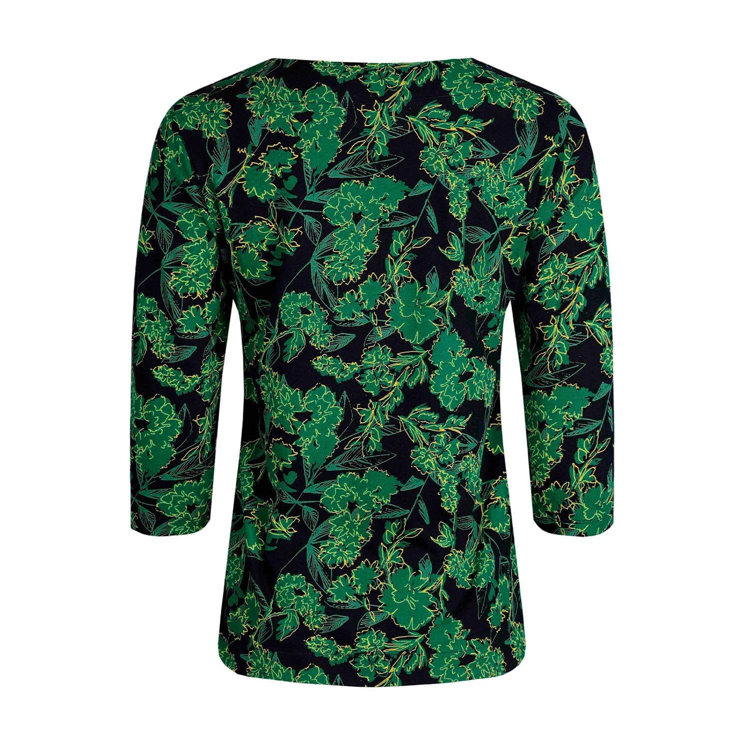 Night Blue - Back - Weird Fish Womens-Ladies Pinto Leaf Print Jersey Organic T-Shirt