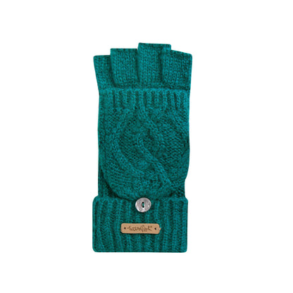 Peacock Blue - Front - Weird Fish Tally Eco Friendly Fingerless Gloves