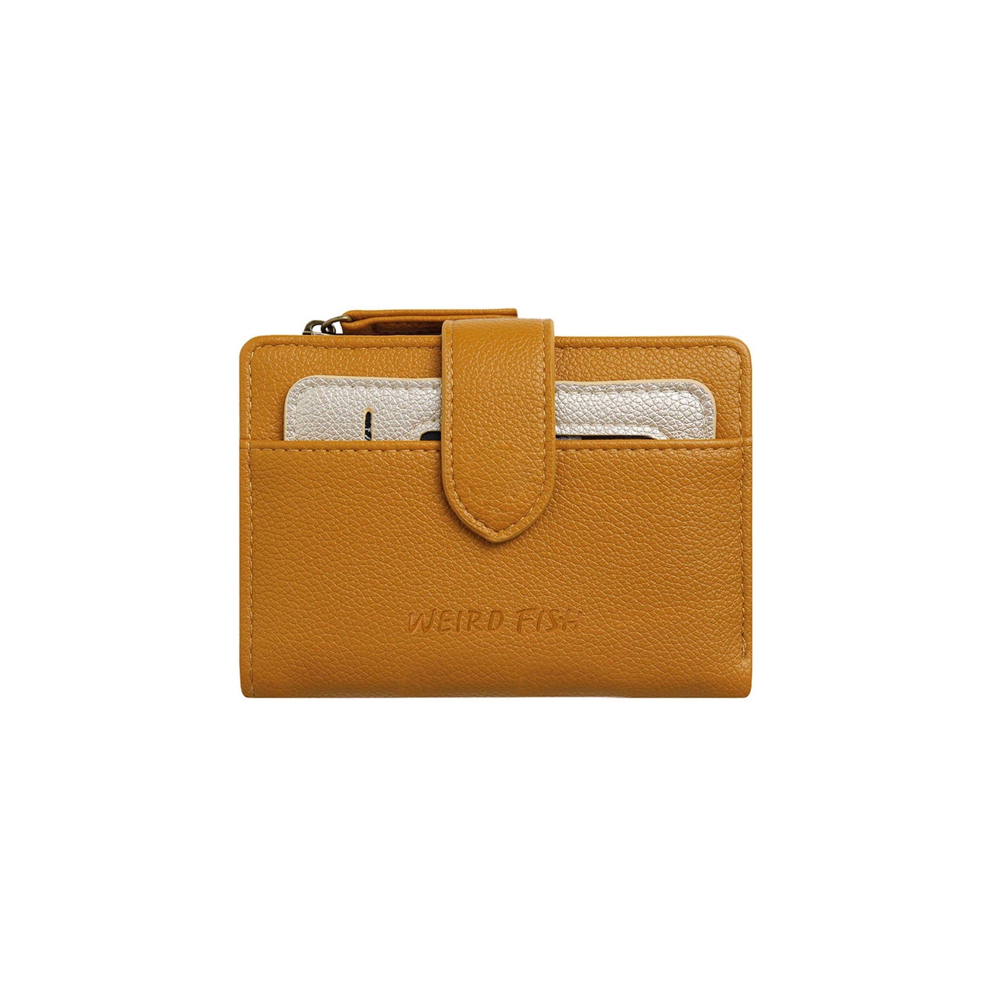 Deep Amber - Front - Weird Fish Tabytha Plain Vegan Leather Coin Purse