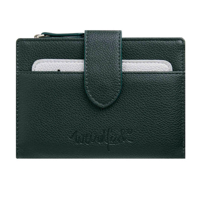Olive Green - Front - Weird Fish Tabytha Plain Vegan Leather Coin Purse