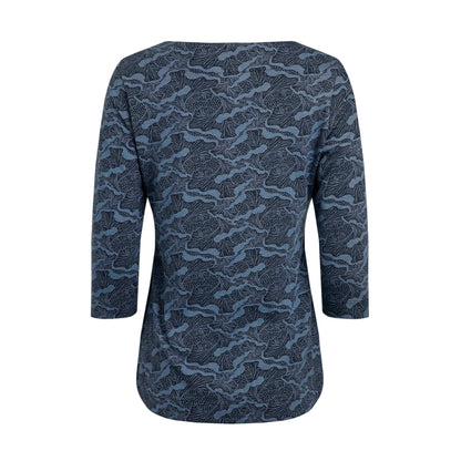 Mid Blue - Back - Weird Fish Womens-Ladies Pinto Abstract Jersey Organic T-Shirt
