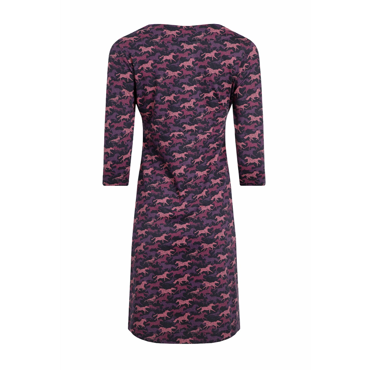 Mulled Wine - Back - Weird Fish Womens-Ladies Starshine Horse Jersey Organic Casual Dress