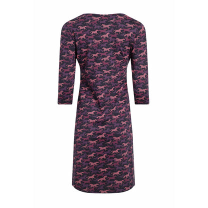 Mulled Wine - Back - Weird Fish Womens-Ladies Starshine Horse Jersey Organic Casual Dress