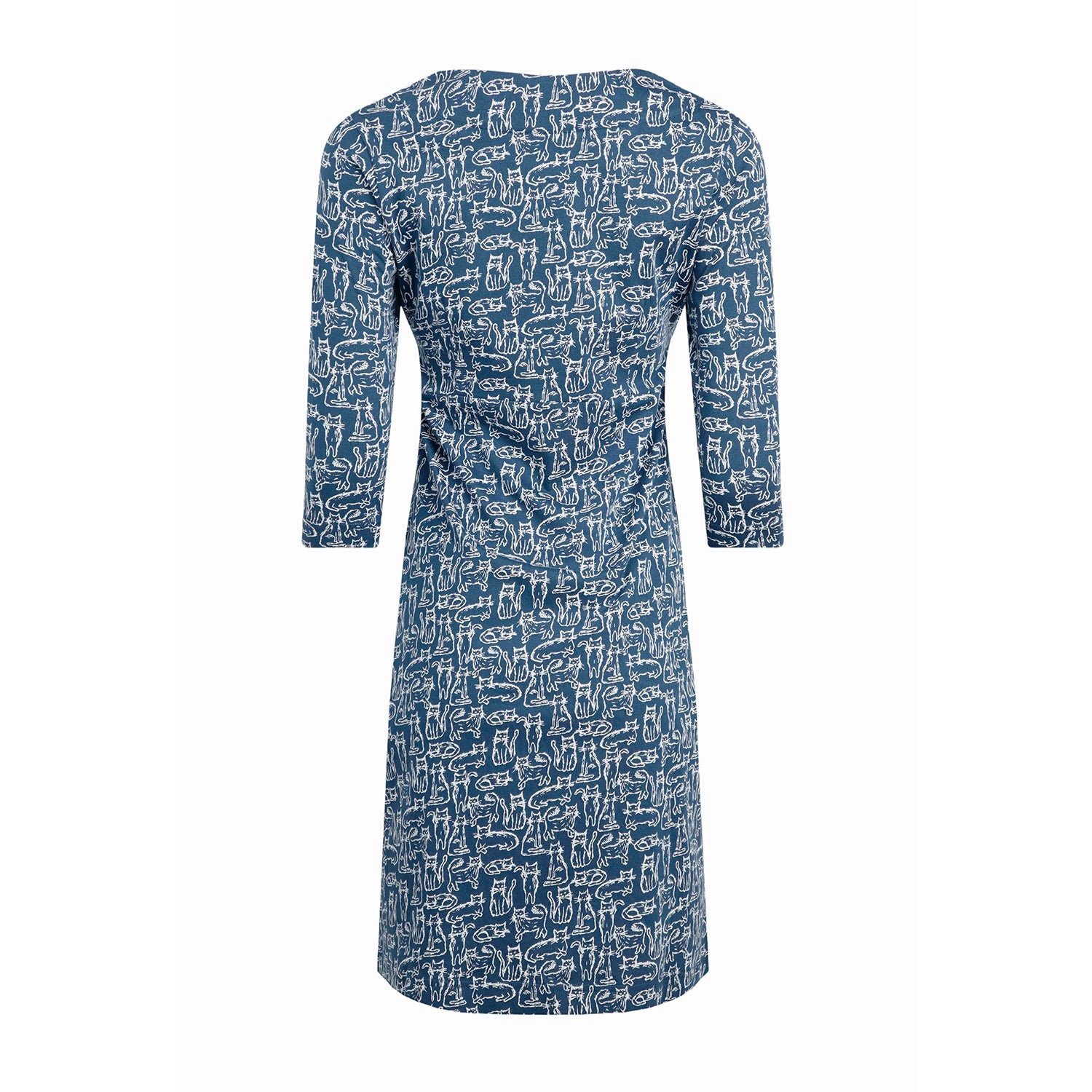 Light Blue - Back - Weird Fish Womens-Ladies Starshine Dog Jersey Organic Casual Dress