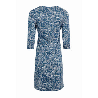 Light Blue - Back - Weird Fish Womens-Ladies Starshine Dog Jersey Organic Casual Dress