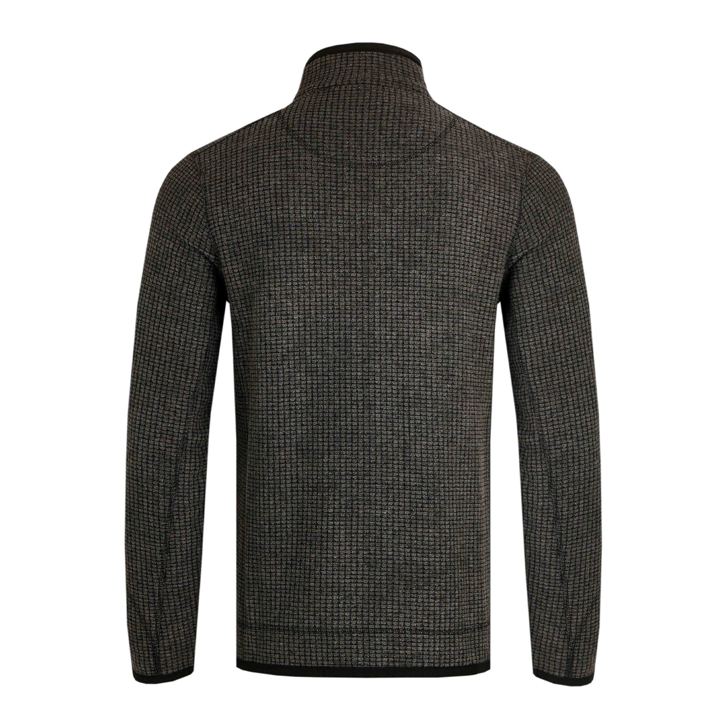 Washed Black - Back - Weird Fish Mens Rossten Grid Eco Friendly Full Zip Fleece Jacket
