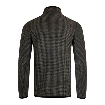 Washed Black - Back - Weird Fish Mens Rossten Grid Eco Friendly Full Zip Fleece Jacket