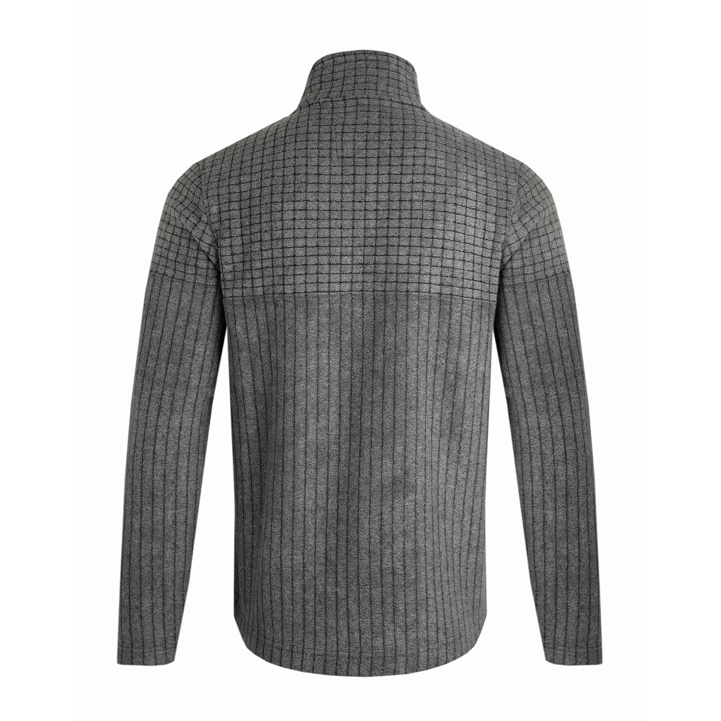 Navy - Back - Weird Fish Mens Longmont Grid Eco Friendly Quarter Zip Fleece Top