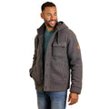 Dark Grey - Side - Weird Fish Mens Fairfield Button Front Fleece Jacket