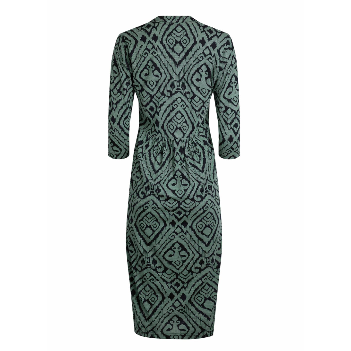 Army Green - Back - Weird Fish Womens-Ladies Isolde Printed Eco Friendly Midi Dress
