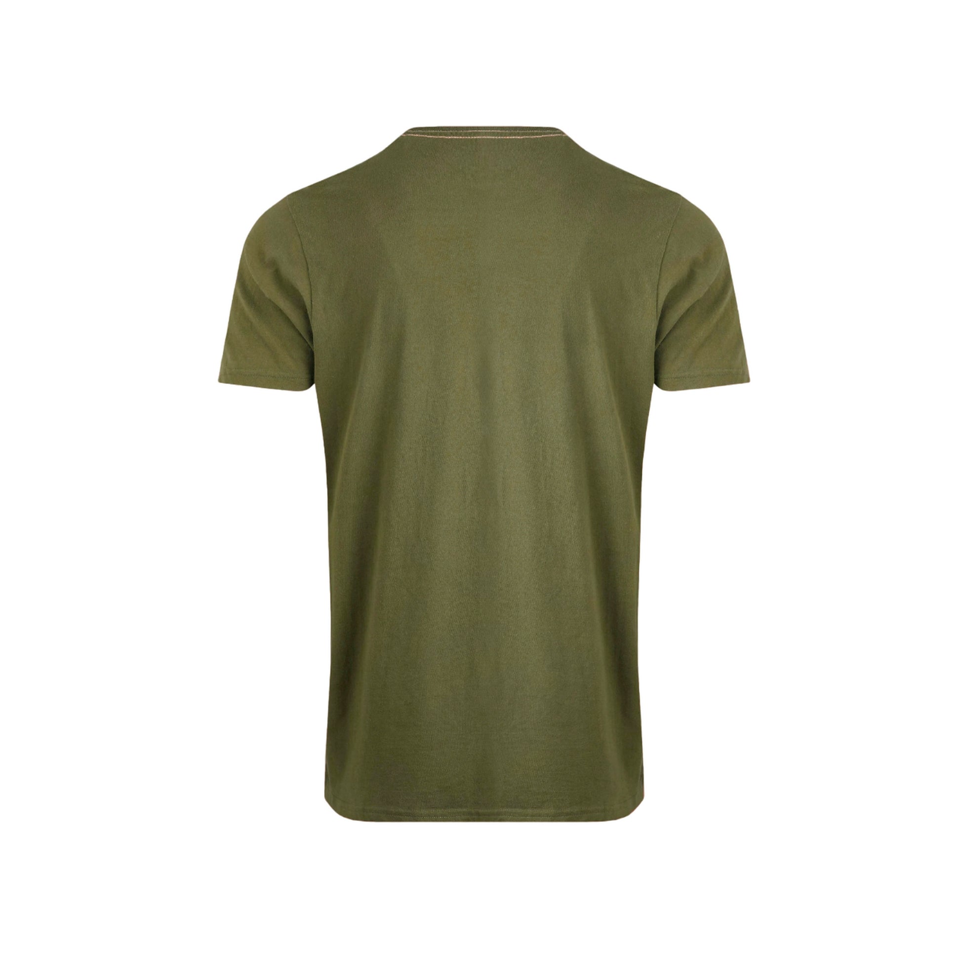 Olive Green - Back - Weird Fish Mens Homestead Vintage Stamp T-Shirt