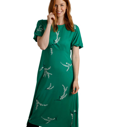 Evergreen - Side - Weird Fish Womens-Ladies Everly Printed Eco Viscose Dress