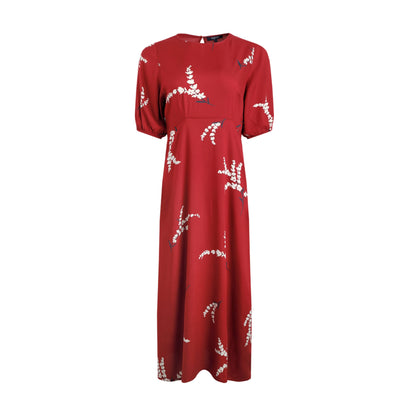 Red - Front - Weird Fish Womens-Ladies Everly Printed Eco Viscose Dress