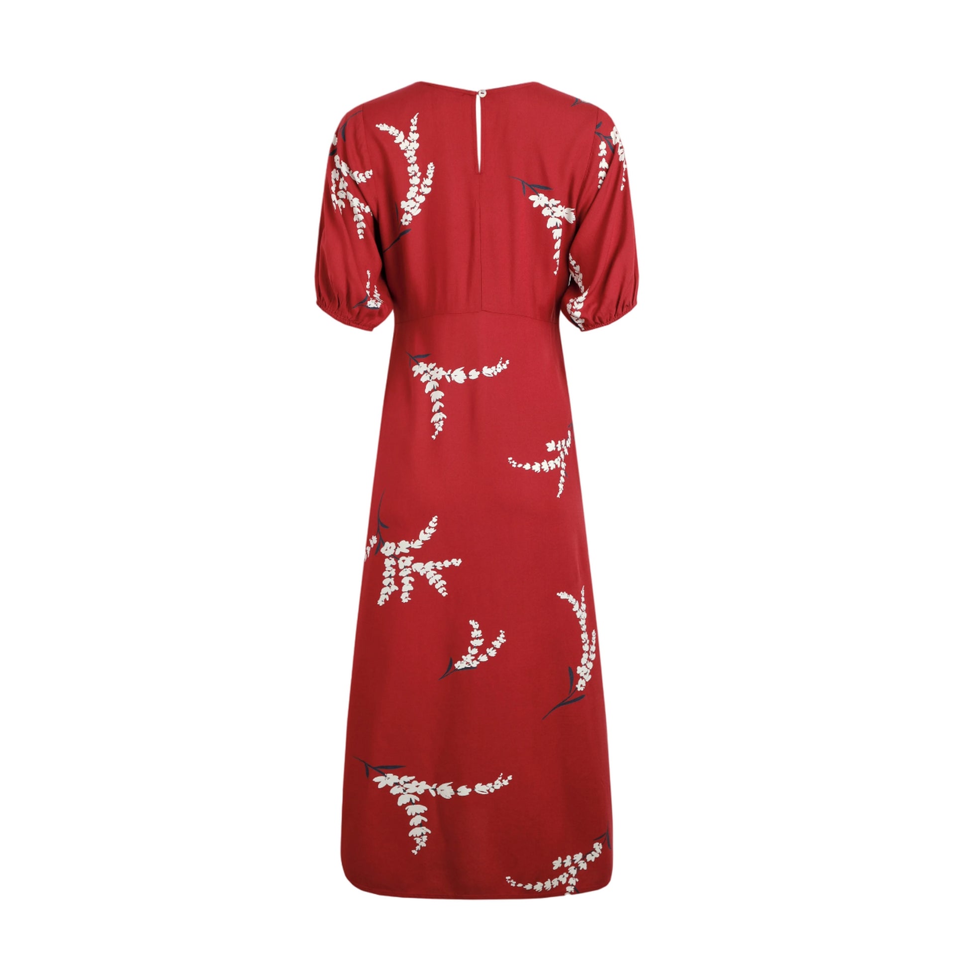 Red - Back - Weird Fish Womens-Ladies Everly Printed Eco Viscose Dress