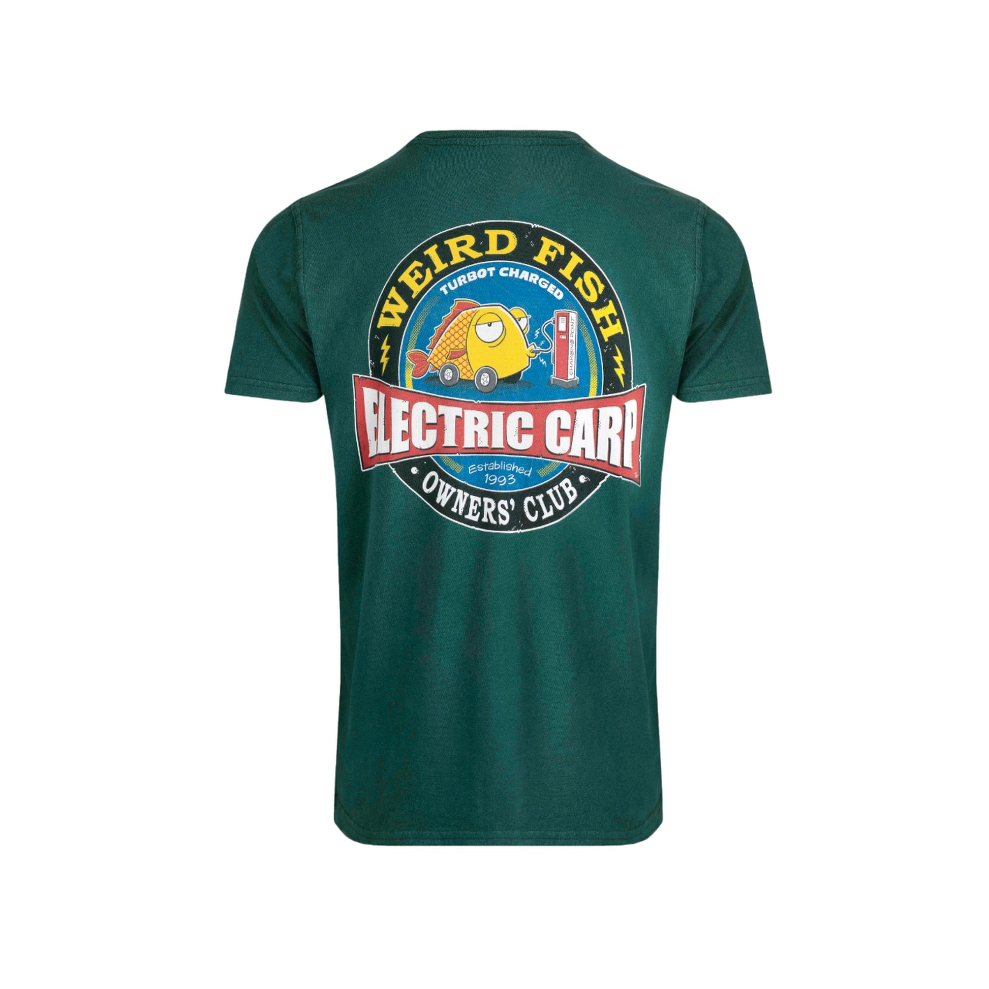 Forest Green - Back - Weird Fish Mens Electric Carp Marble Wash T-Shirt