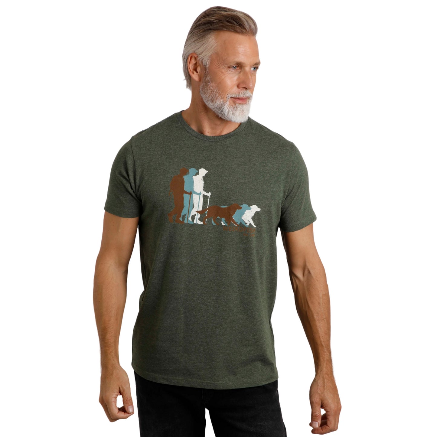 Fir Green - Side - Weird Fish Mens Man´s Best Friend Graphic Print Eco Friendly T-Shirt