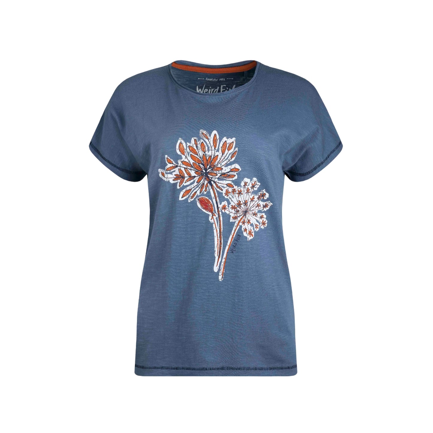 Blue Mirage - Front - Weird Fish Womens-Ladies Seedheads Graphic Print Slub Organic T-Shirt