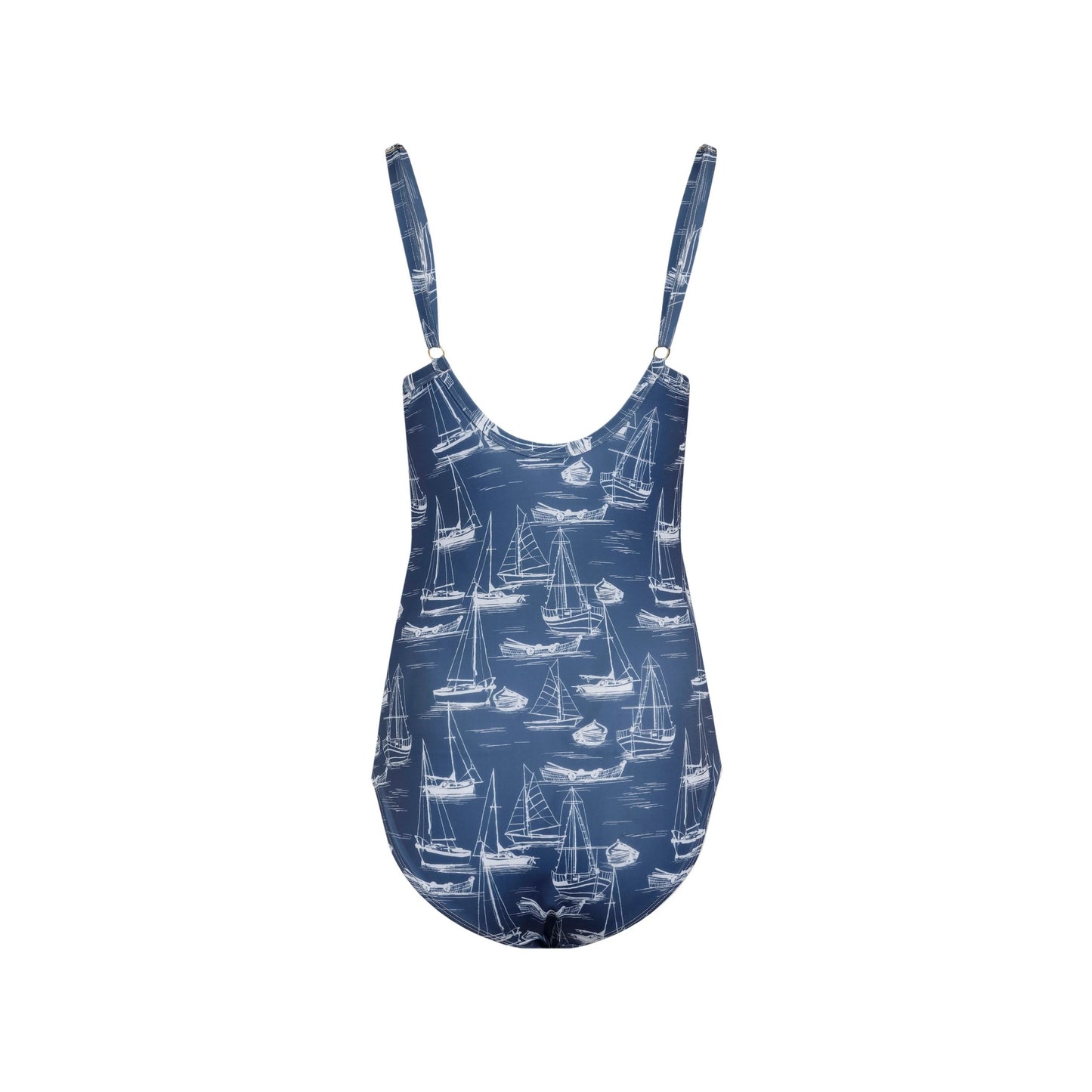 Ensign Blue - Back - Weird Fish Womens-Ladies Penelope Printed One Piece Swimsuit