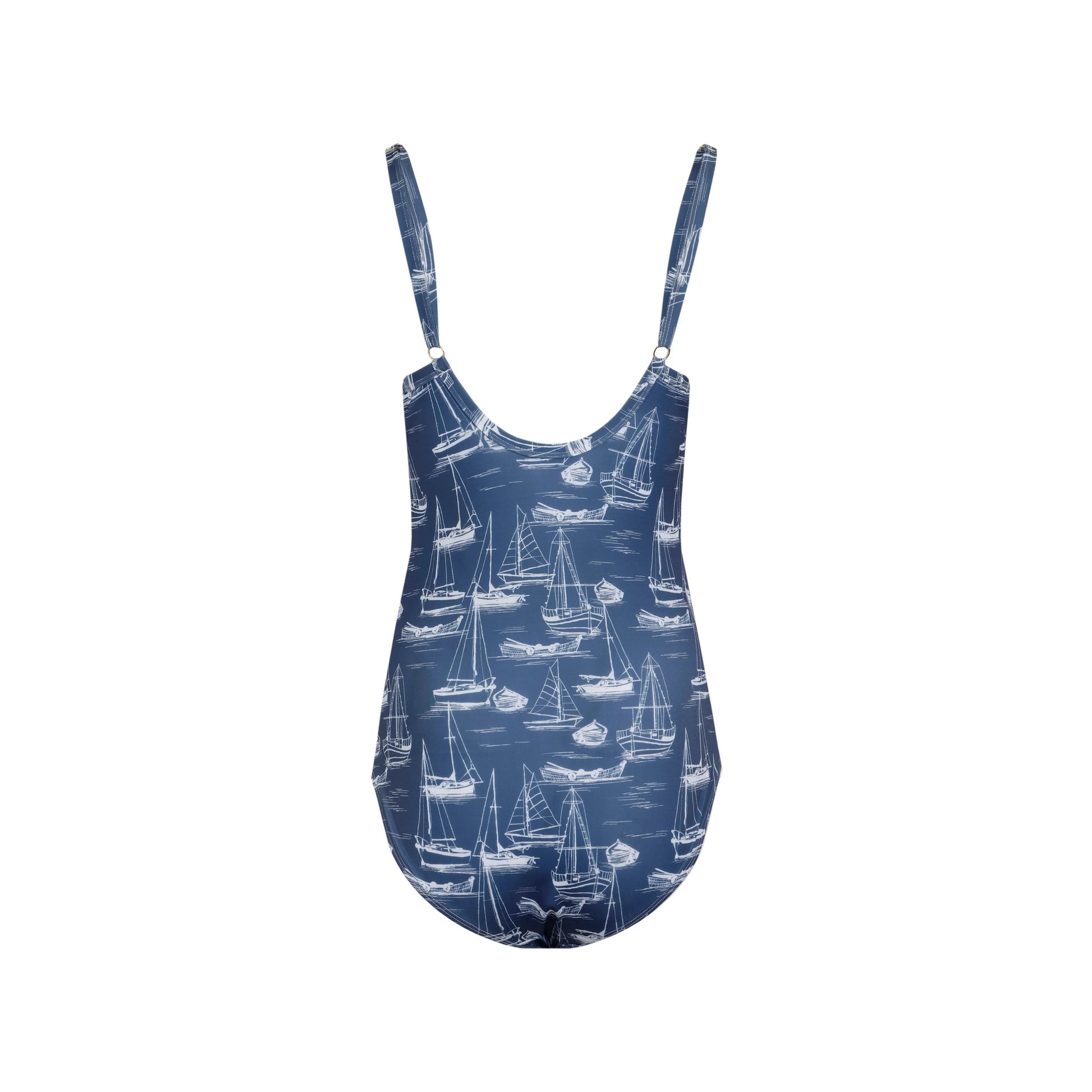Ensign Blue - Back - Weird Fish Womens-Ladies Penelope Printed One Piece Swimsuit