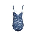 Ensign Blue - Back - Weird Fish Womens-Ladies Penelope Printed One Piece Swimsuit