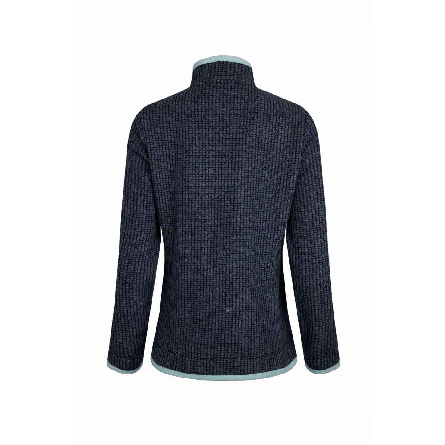 Rich Navy - Back - Weird Fish Womens-Ladies Beye Grid Eco Friendly Quarter Zip Fleece Top