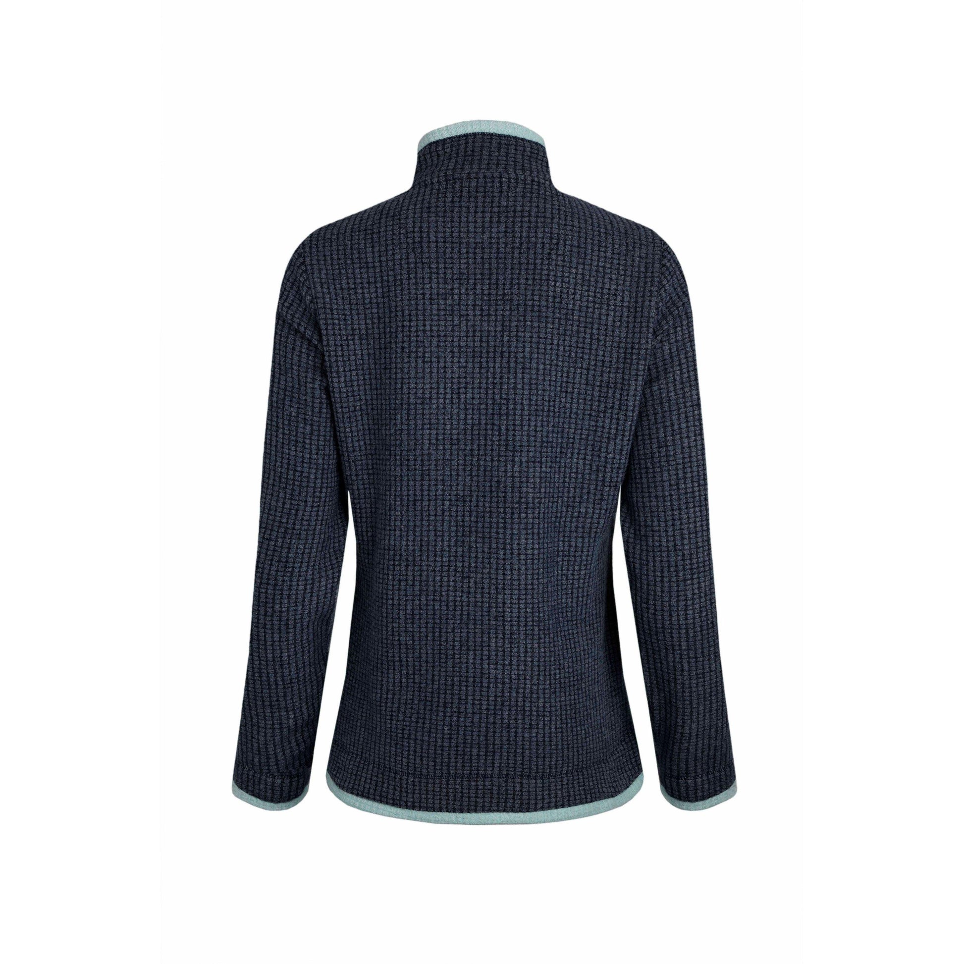 Rich Navy - Back - Weird Fish Womens-Ladies Beye Grid Eco Friendly Quarter Zip Fleece Top