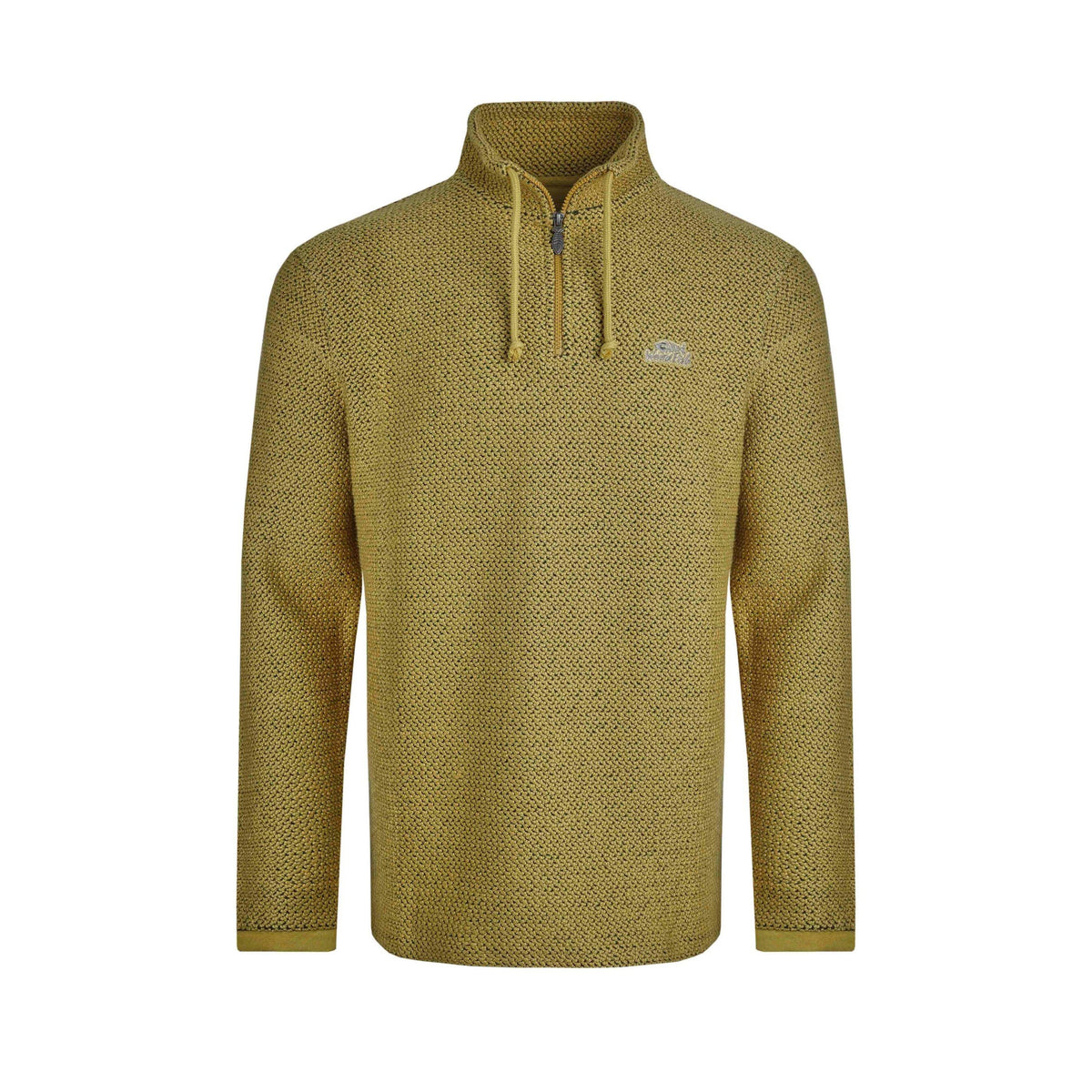 Antique Moss - Front - Weird Fish Mens Cruiser Macaroni Quarter Zip Pullover