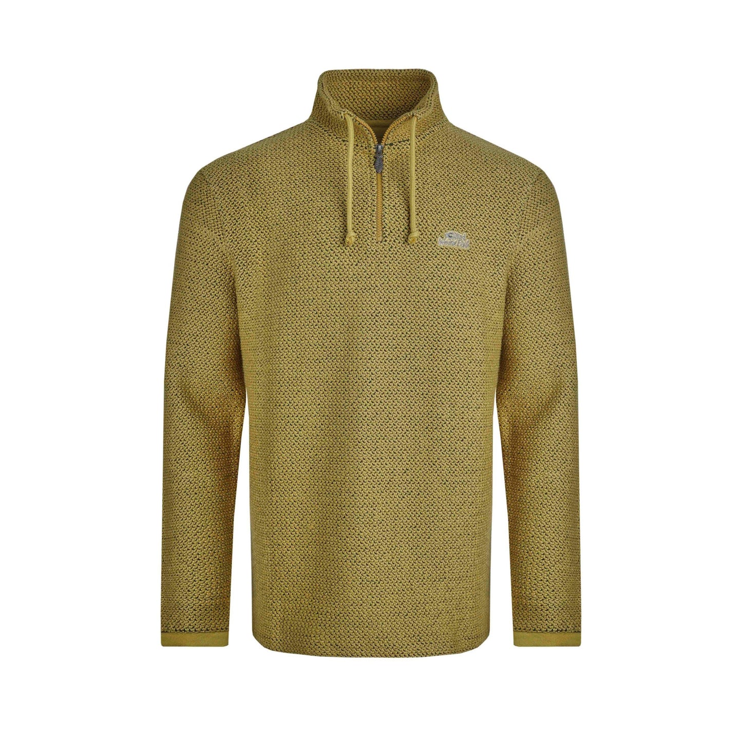 Antique Moss - Front - Weird Fish Mens Cruiser Macaroni Quarter Zip Pullover