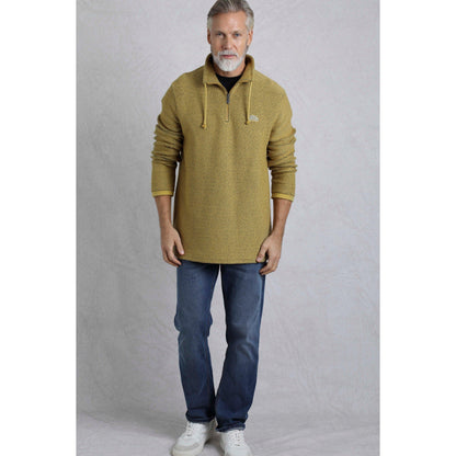 Antique Moss - Close up - Weird Fish Mens Cruiser Macaroni Quarter Zip Pullover