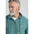 Mineral Blue - Close up - Weird Fish Mens Cruiser Macaroni Quarter Zip Pullover