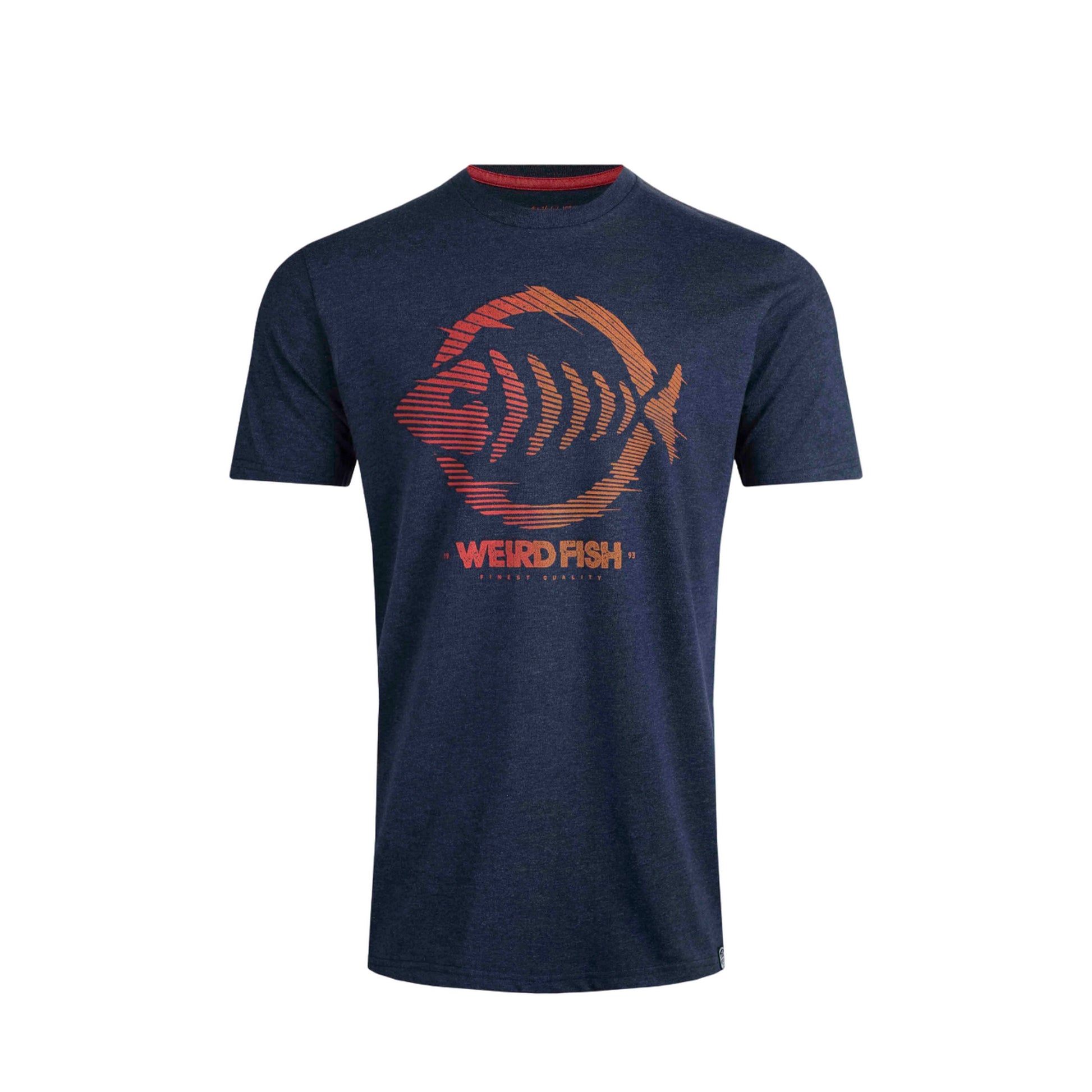 Dark Blue - Front - Weird Fish Mens Velocity Graphic Print Eco Friendly T-Shirt