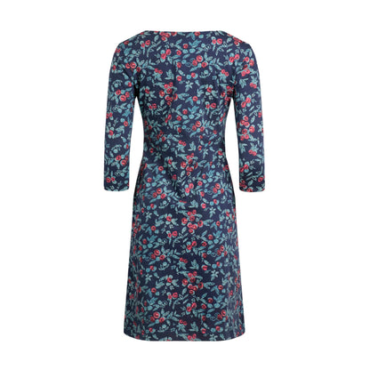 Midnight - Back - Weird Fish Womens-Ladies Markle Printed Jersey Organic Dress