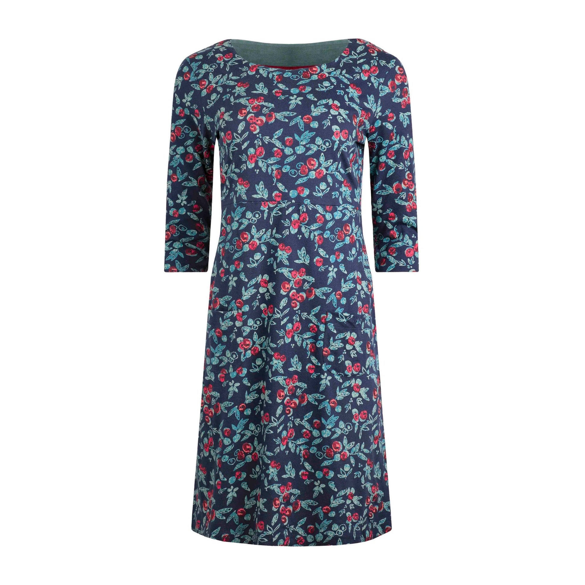 Midnight - Front - Weird Fish Womens-Ladies Markle Printed Jersey Organic Dress
