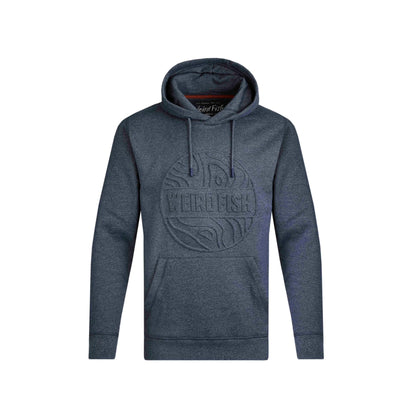 Navy - Front - Weird Fish Mens Perranporth Grindle Embossed Hoodie