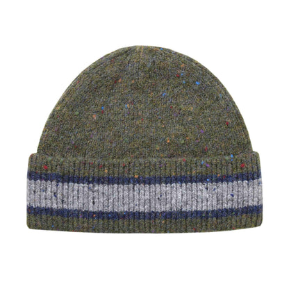 Olive Green - Back - Weird Fish Fleck Striped Beanie