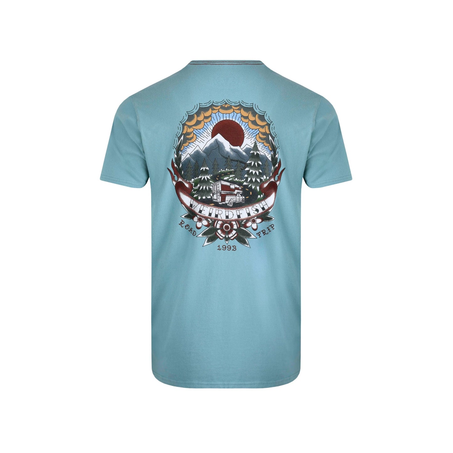 Anthracite - Back - Weird Fish Mens Wanderful Heritage Graphic Print Marble Wash T-Shirt