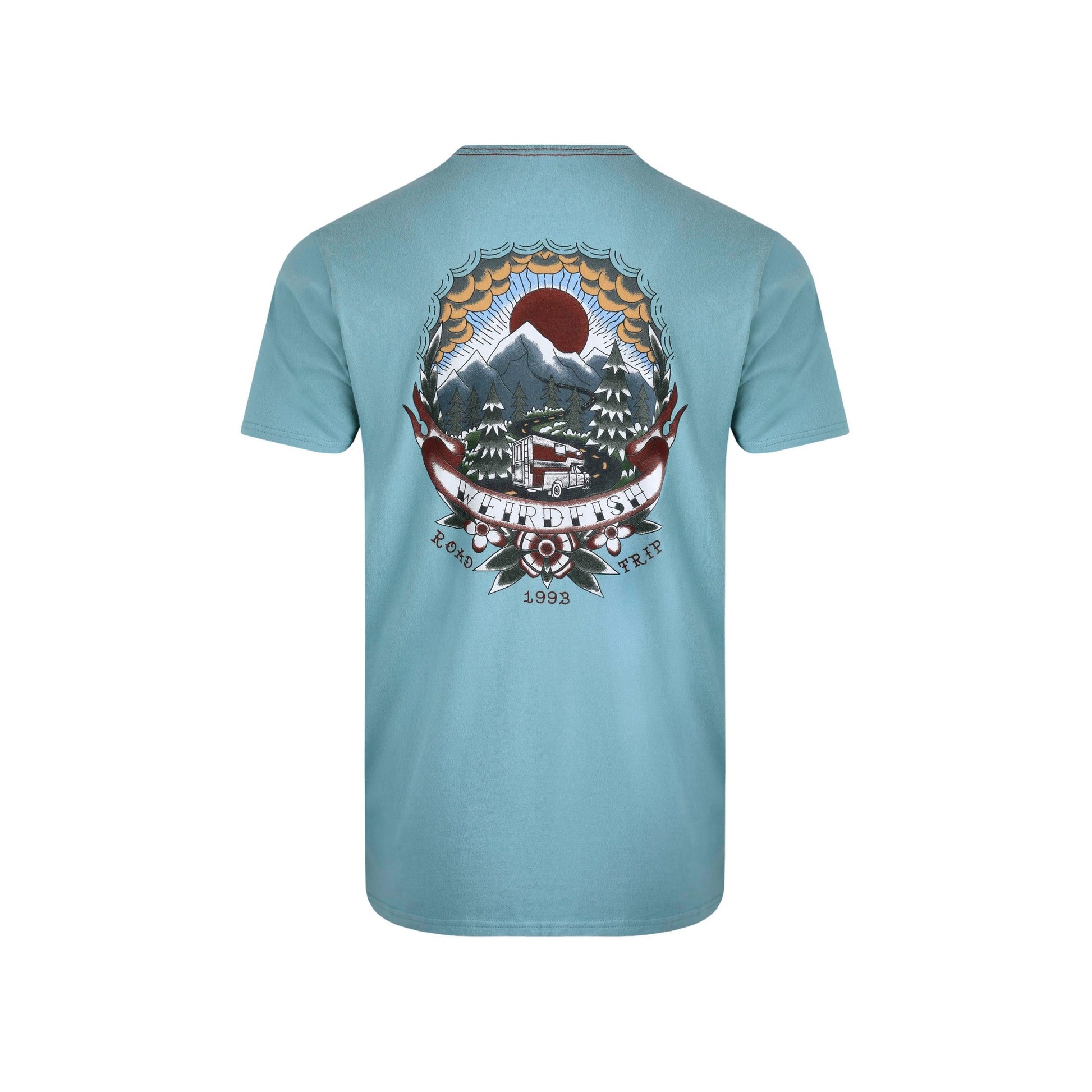 Anthracite - Back - Weird Fish Mens Wanderful Heritage Graphic Print Marble Wash T-Shirt