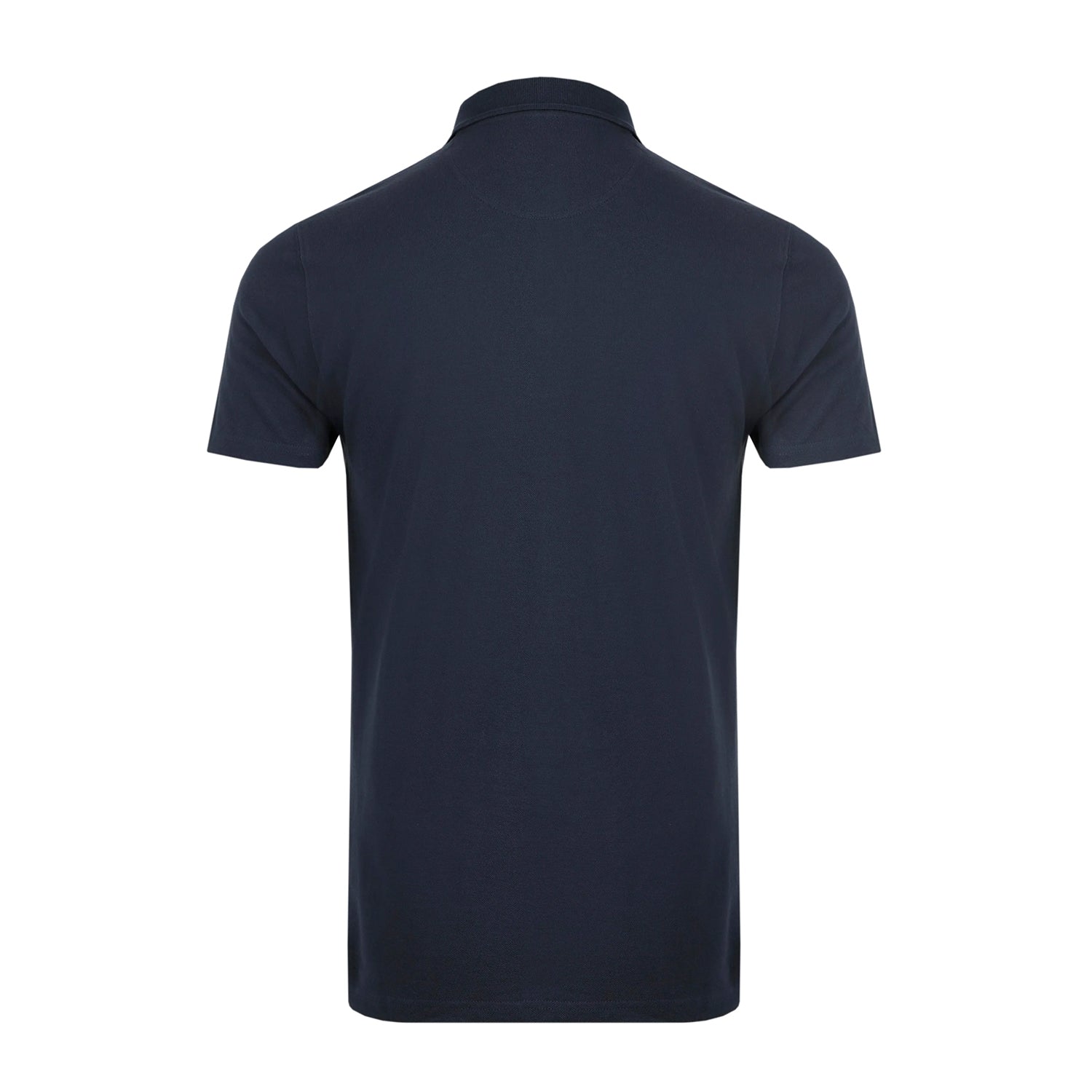 Navy - Back - Weird Fish Mens Miles Pique Organic Polo Shirt