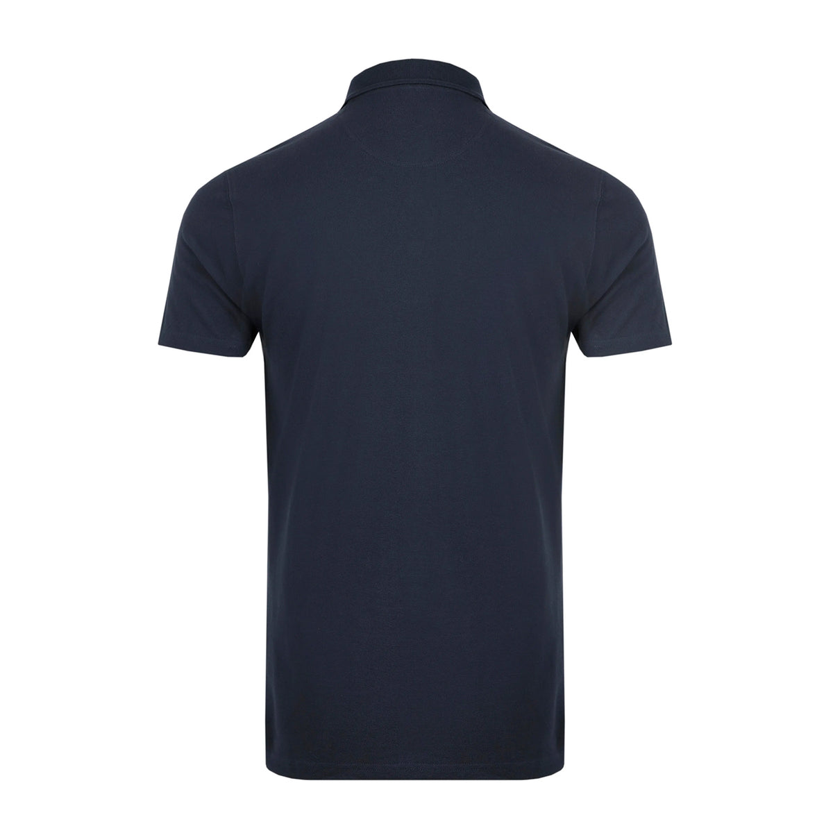 Navy - Back - Weird Fish Mens Miles Pique Organic Polo Shirt