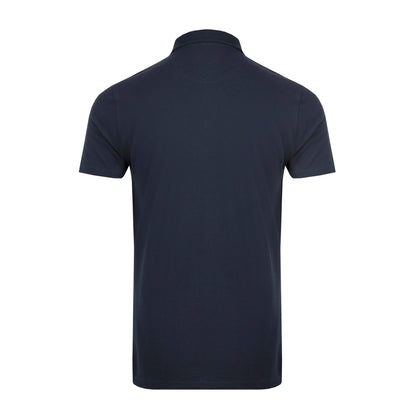 Navy - Back - Weird Fish Mens Miles Pique Organic Polo Shirt